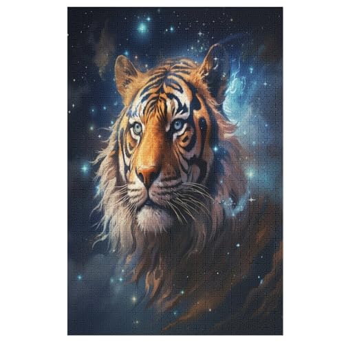 Tiger -Puzzle, 1000 Teile,Holzpuzzle Für Erwachsene Kinder, Lustiges Spielzeug, Denkspiel, Bildungsspiel, 78×53cm von DCCCY
