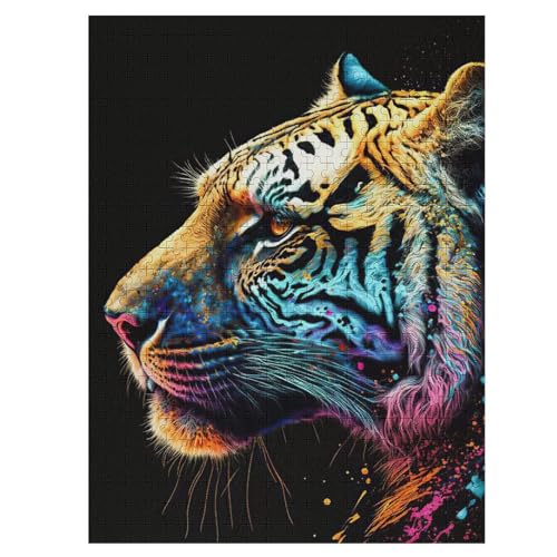 Tiger-Puzzle Für Erwachsene, 500 Teile, Holzpuzzle, Kinderpuzzle, Dekompressionsspiel, Spielzeugpuzzle 55×41cm von DCCCY