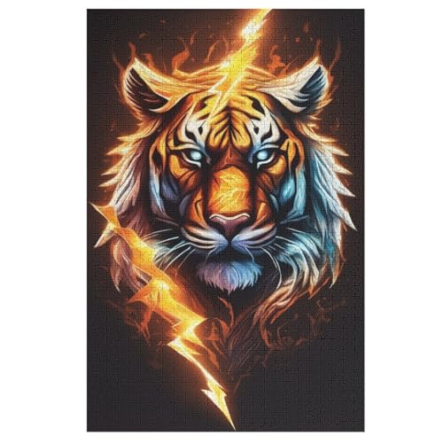 Tiger-Puzzlespiel Aus Holz, 1000 Puzzleteile, Kreatives Puzzle Für Teenager Und Erwachsene, Kreatives Spielzeug, Puzzles, 78×53cm von DCCCY