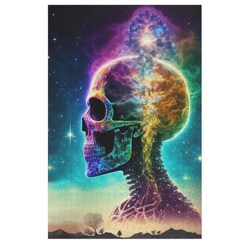 Totenkopf Puzzles 1000 Teile Erwachsener Kniffel Spaß Für Die Ganze Familie, Holzpuzzle Kinder Erwachsene, Impossible Puzzle Schwer 78×53cm von DCCCY