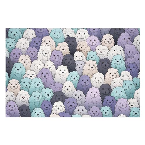 Welpen -Puzzle, 1000 Teile,Holzpuzzle Für Erwachsene Kinder, Lustiges Spielzeug, Denkspiel, Bildungsspiel, （75×50cm） von DCCCY