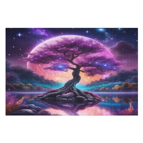Welt Baum Puzzle 1000 Teile, Holzpuzzle Herausforderndes Geschicklichkeitsspiel Für Die Ganze Familie, Kinder Erwachsenenpuzzle Ab 12 Jahren （75×50cm） von DCCCY