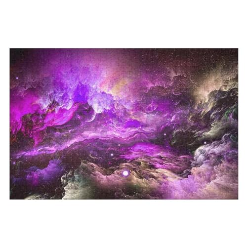 Weltraum Colors Nebula Puzzles 1000 Teile Erwachsener Kniffel Spaß Für Die Ganze Familie, Holzpuzzle Kinder Erwachsene, Impossible Puzzle Schwer （75×50cm） von DCCCY