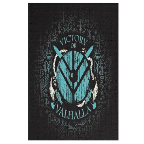 Wikinger Myth Puzzles 1000 Teile Erwachsener Kniffel Spaß Für Die Ganze Familie, Holzpuzzle Kinder Erwachsene, Impossible Puzzle Schwer 78×53cm von DCCCY
