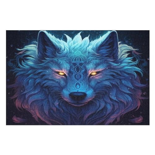 Wolf Holzpuzzle - 1000 Teiliges Jigsaw Knobelspiel - Puzzle Für Erwachsene & Kinder - Outdoor & Reisespielzeug （75×50cm） von DCCCY