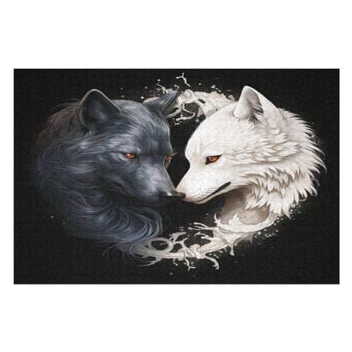Wolf -Puzzle, 1000 Teile,Holzpuzzle Für Erwachsene Kinder, Lustiges Spielzeug, Denkspiel, Bildungsspiel, （75×50cm） von DCCCY