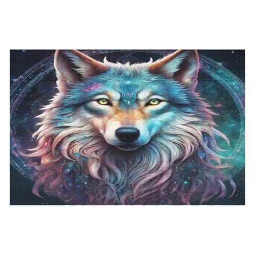 Wolf Puzzle, Puzzles Für Erwachsene Kinder, 1000 Teile Holzpuzzle, Für Jugendliche Herausforderungsspielzeug （75×50cm） von DCCCY