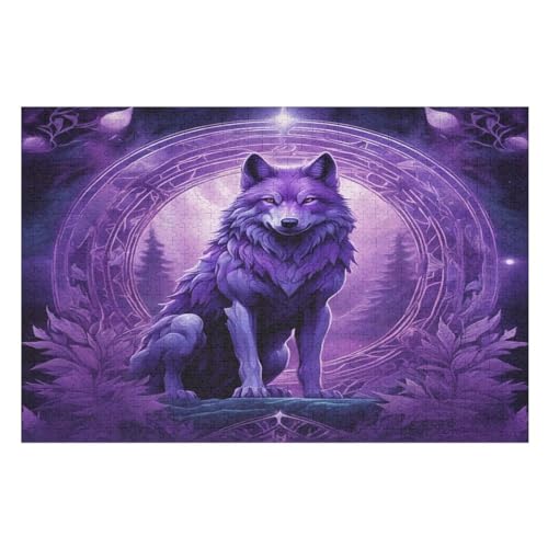 Wolf Puzzles 1000 Teile Erwachsener Kniffel Spaß Für Die Ganze Familie, Holzpuzzle Kinder Erwachsene, Impossible Puzzle Schwer （75×50cm） von DCCCY