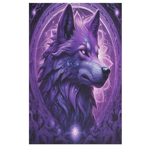 Wolf Puzzles 1000 Teile Erwachsener Kniffel Spaß Für Die Ganze Familie, Holzpuzzle Kinder Erwachsene, Impossible Puzzle Schwer 78×53cm von DCCCY