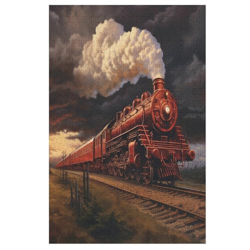 1000 Teile Puzzle Für Jugendliche,Dampfzug Puzzles,Erwachsenenpuzzle,Holzpuzzles,Dekompressionsspiel,Spielzeugpuzzles （78×53cm） von DCHHHSC