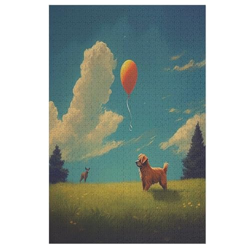 Animal Hund Puzzle 1000 Teile, Holzpuzzle Herausforderndes Geschicklichkeitsspiel Für Die Ganze Familie, Kinder Erwachsenenpuzzle Ab 12 Jahren （78×53cm） von DCHHHSC