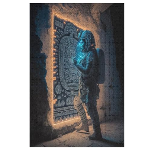 Astronaut Puzzles 1000 Teile Erwachsener Kniffel Spaß Für Die Ganze Familie, Holzpuzzle Kinder Erwachsene, Impossible Puzzle Schwer （78×53cm） von DCHHHSC