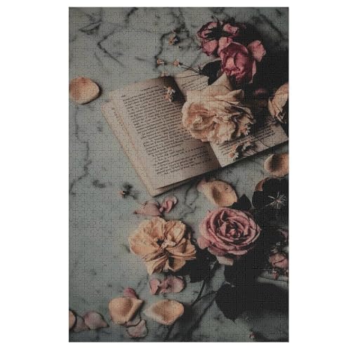 Buch-Puzzlespiel Aus Holz, 1000 Puzzleteile, Puzzle Für Teenager Und Erwachsene, Kreatives Spielzeug, Puzzles, （78×53cm） von DCHHHSC