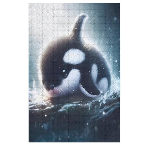 Cute Wal Holzpuzzle 1000 Teile Klassische Puzzles Erwachsene Kinder Puzzle DIY Kit Holzspielzeug Einzigartiges Geschenk （78×53cm） von DCHHHSC