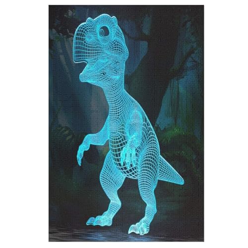 Dinosaurier Holzpuzzle 1000 Teile Klassische Puzzles Erwachsene Kinder Puzzle DIY Kit Holzspielzeug Einzigartiges Geschenk （78×53cm） von DCHHHSC