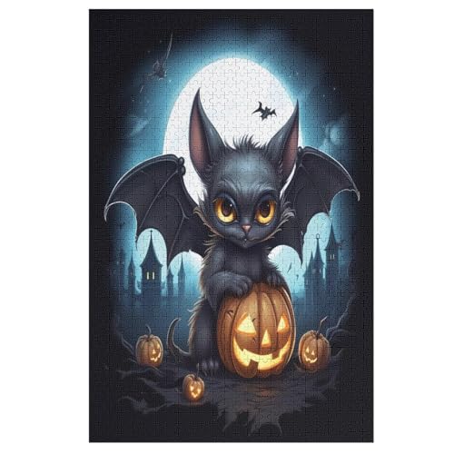 Fledermaus Puzzle 1000 Teile, Holzpuzzle Herausforderndes Geschicklichkeitsspiel Für Die Ganze Familie, Kinder Erwachsenenpuzzle Ab 12 Jahren （78×53cm） von DCHHHSC