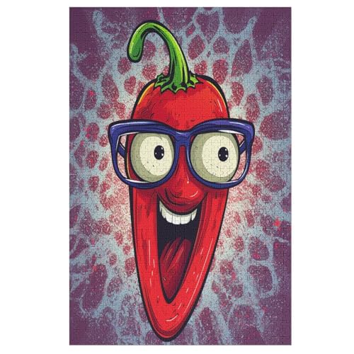 Gemüse Peppers -Puzzle, 1000 Teile,Holzpuzzle Für Erwachsene Kinder, Lustiges Spielzeug, Denkspiel, Bildungsspiel, （78×53cm） von DCHHHSC