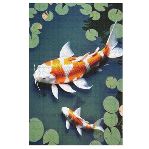 Gold Fisch-Puzzlespiel Aus Holz, 1000 Puzzleteile, Puzzle Für Teenager Und Erwachsene, Kreatives Spielzeug, Puzzles, （78×53cm） von DCHHHSC