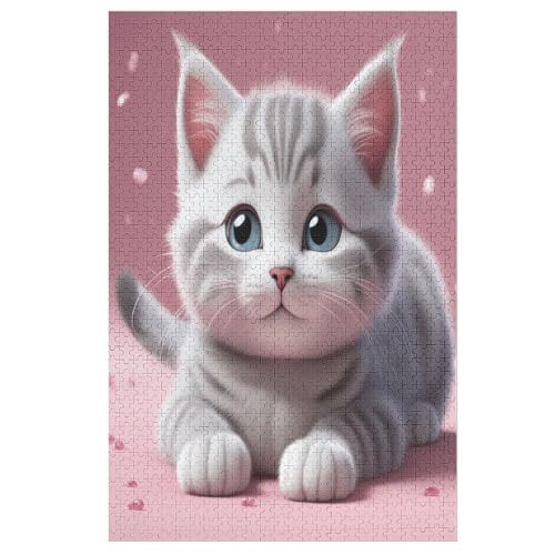 Holzpuzzle Cute Katze Puzzle 1000 Teile Erwachsene Klassische Pädagogisches Spielzeug Kinder Lernspiel Herausforderndes Puzzles （78×53cm） von DCHHHSC