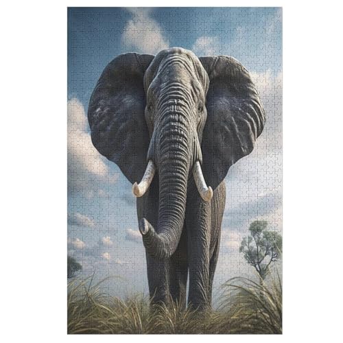 Holzpuzzle Elefant Puzzle 1000 Teile Erwachsene Klassische Pädagogisches Spielzeug Kinder Lernspiel Herausforderndes Puzzles （78×53cm） von DCHHHSC
