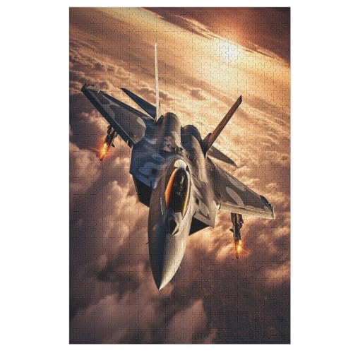 Holzpuzzles 1000 Teile Airplane Kämpfer -Puzzle Für Jungen Und Mädchen, Schwierigkeitsgrad, Lernspiele, Familienspielzeug （78×53cm） von DCHHHSC