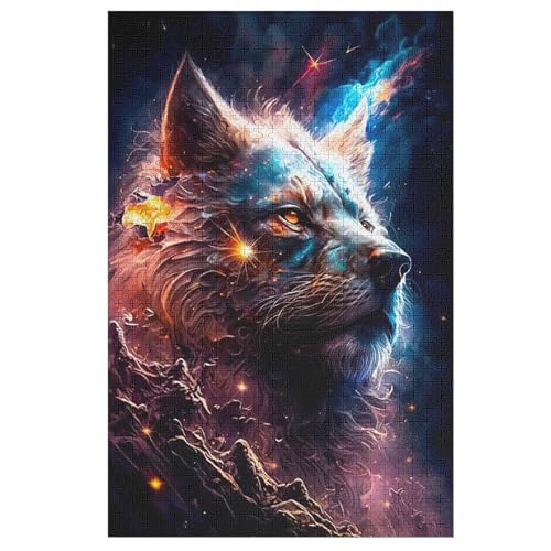 Holzpuzzles 1000 Teile Löwe -Puzzle Für Jungen Und Mädchen, Schwierigkeitsgrad, Lernspiele, Familienspielzeug （78×53cm） von DCHHHSC