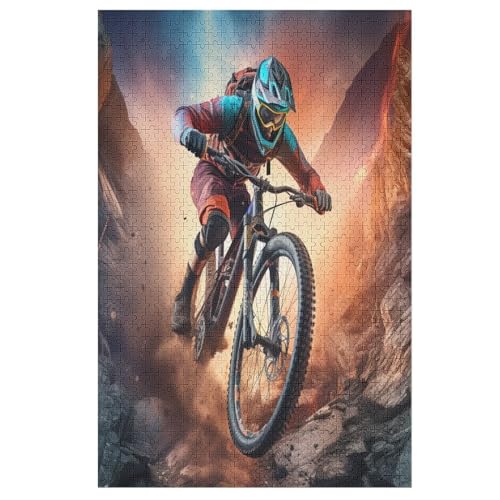 Holzpuzzles 1000 Teile Mountainbike -Puzzle Für Jungen Und Mädchen, Schwierigkeitsgrad, Lernspiele, Familienspielzeug 1000 PCS von DCHHHSC