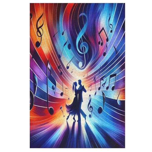 Holzpuzzles 1000 Teile Musiknote -Puzzle Für Jungen Und Mädchen, Schwierigkeitsgrad, Lernspiele, Familienspielzeug （78×53cm） von DCHHHSC