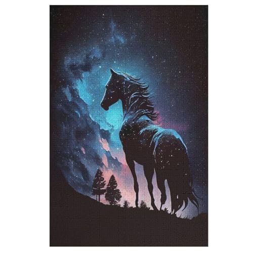 Horse Puzzle 1000 Teile, Holzpuzzle Herausforderndes Geschicklichkeitsspiel Für Die Ganze Familie, Kinder Erwachsenenpuzzle Ab 12 Jahren （78×53cm） von DCHHHSC