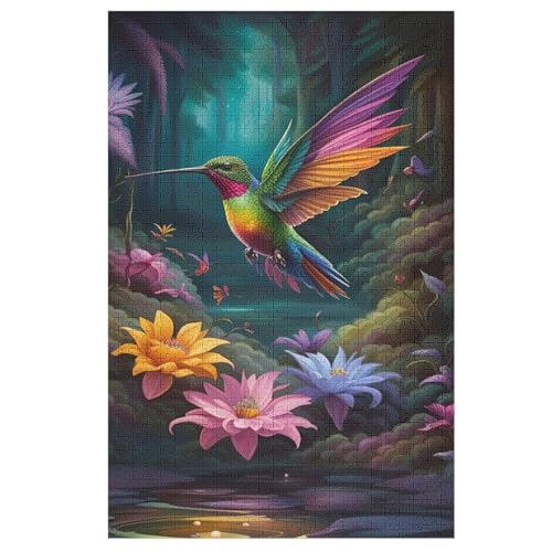 HummingVogel Puzzle 1000 Teile, Holzpuzzle Herausforderndes Geschicklichkeitsspiel Für Die Ganze Familie, Kinder Erwachsenenpuzzle Ab 12 Jahren （78×53cm） von DCHHHSC