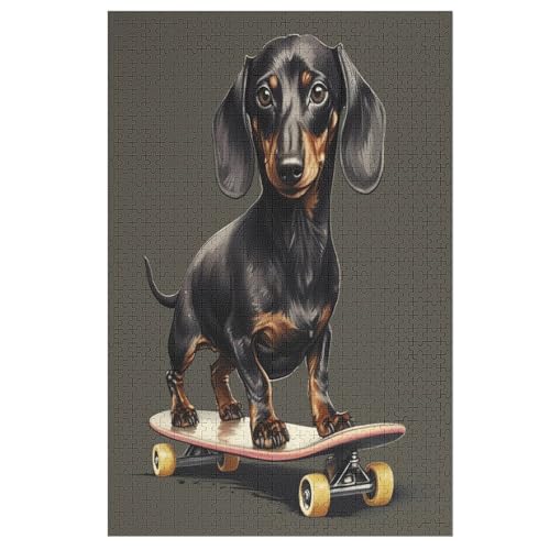 Hund Holzpuzzle 1000 Teile Klassische Puzzles Erwachsene Kinder Puzzle DIY Kit Holzspielzeug Einzigartiges Geschenk （78×53cm） von DCHHHSC