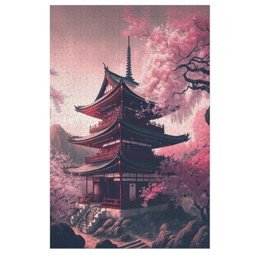Japanese Temple Holzpuzzle 1000 Teile Klassische Puzzles Erwachsene Kinder Puzzle DIY Kit Holzspielzeug Einzigartiges Geschenk （78×53cm） von DCHHHSC