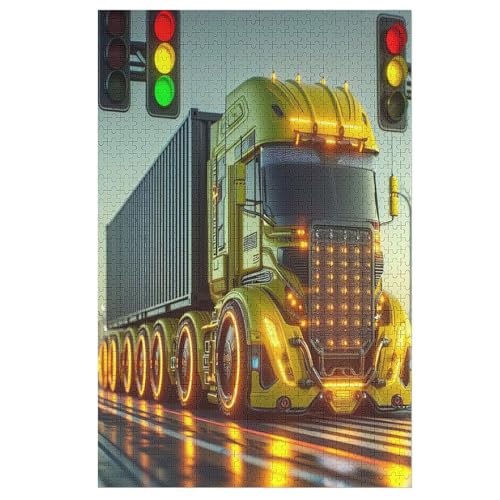 LKW Puzzle 1000 Teile, Holzpuzzle Herausforderndes Geschicklichkeitsspiel Für Die Ganze Familie, Kinder Erwachsenenpuzzle Ab 12 Jahren （78×53cm） von DCHHHSC