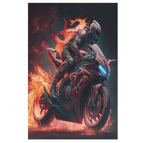 Motorrad Holzpuzzle 1000 Teile Klassische Puzzles Erwachsene Kinder Puzzle DIY Kit Holzspielzeug Einzigartiges Geschenk （78×53cm） von DCHHHSC