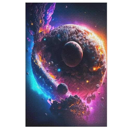 Planet Sternry Sky Holzpuzzle - Puzzle Für Erwachsene, 1000-teilige Puzzles Für Teenager Und Kinder, Herausfordernde Spiele （78×53cm） von DCHHHSC