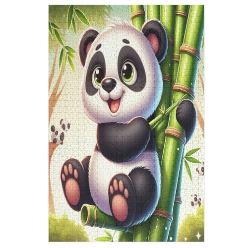 Puzzle 1000 Teile Animal Panda Holzpuzzle Für Erwachsene Lernspiel Herausforderungsspielzeug The Puzzles Für Erwachsene Kinder （78×53cm） von DCHHHSC