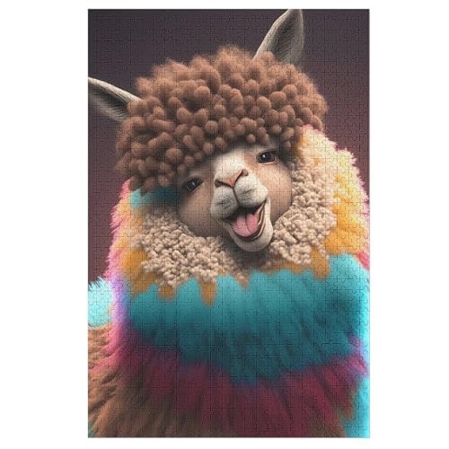 Puzzle Alpaka, 1000 Puzzleteile Für Kinder, Holzpuzzles, Geeignet Für Erwachsene Lernspiel, 1000 PCS von DCHHHSC