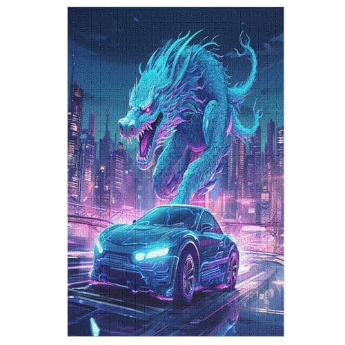 Puzzle Drache, 1000 Puzzleteile Für Kinder, Holzpuzzles, Geeignet Für Erwachsene Lernspiel, 1000 PCS von DCHHHSC