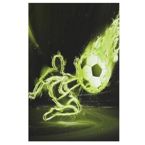 Puzzle Fußball, 1000 Puzzleteile Für Kinder, Holzpuzzles, Geeignet Für Erwachsene Lernspiel, （78×53cm） von DCHHHSC