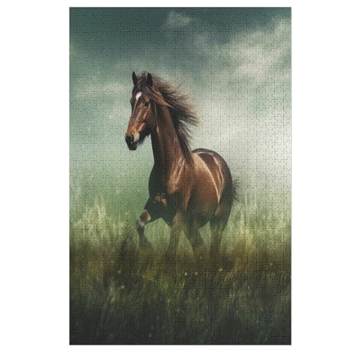Puzzle Horse, 1000 Puzzleteile Für Kinder, Holzpuzzles, Geeignet Für Erwachsene Lernspiel, （78×53cm） von DCHHHSC