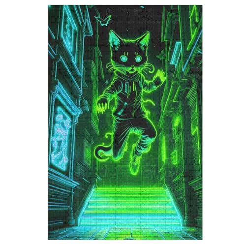 Puzzle Katze, 1000 Puzzleteile Für Kinder, Holzpuzzles, Geeignet Für Erwachsene Lernspiel, （78×53cm） von DCHHHSC