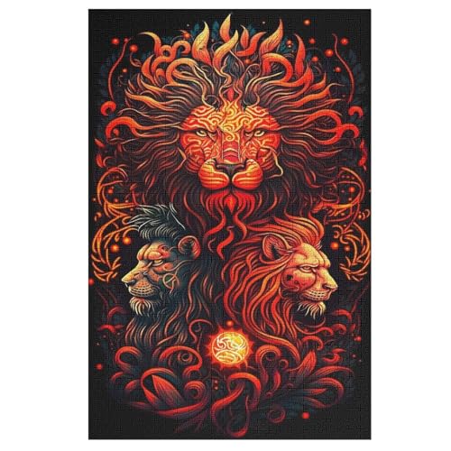 Puzzle Löwe, 1000 Puzzleteile Für Kinder, Holzpuzzles, Geeignet Für Erwachsene Lernspiel, 1000 PCS von DCHHHSC