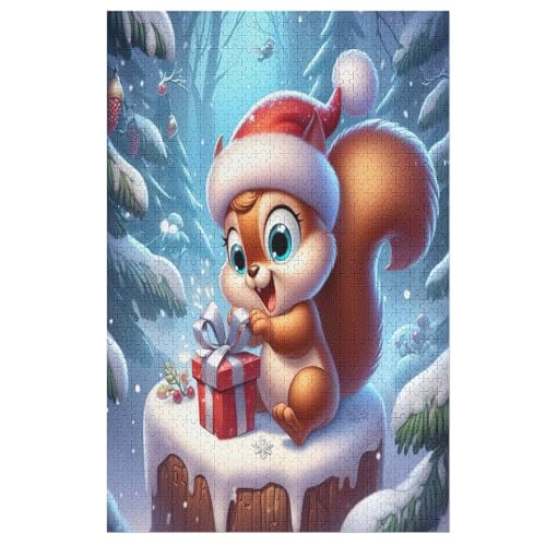 Puzzle Tier Eichhörnchen, 1000 Puzzleteile Für Kinder, Holzpuzzles, Geeignet Für Erwachsene Lernspiel, （78×53cm） von DCHHHSC