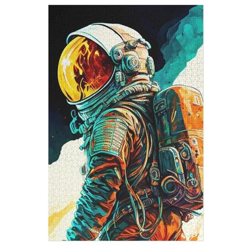 Puzzles Astronaut, 1000 Teile, Puzzle Aus Holz Für Erwachsene Und Kinder Ab 12 Jahren, Lernspielzeug （78×53cm） von DCHHHSC