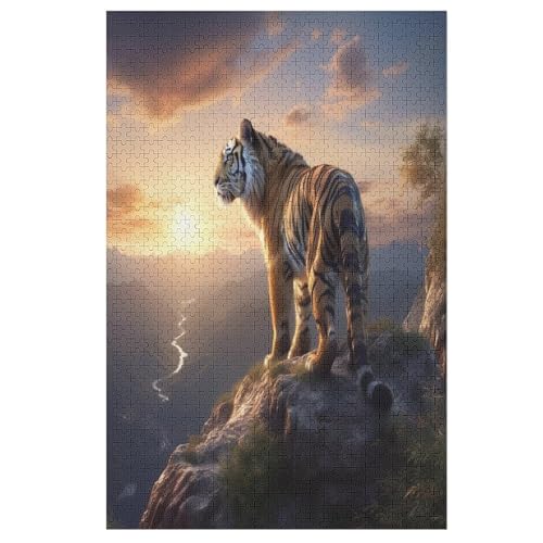 Puzzles Für Erwachsene, 1000 Teile, Animal Tiger, Kreative Holzpuzzles, Praktisches Spiel, Familiendekoration （78×53cm） von DCHHHSC