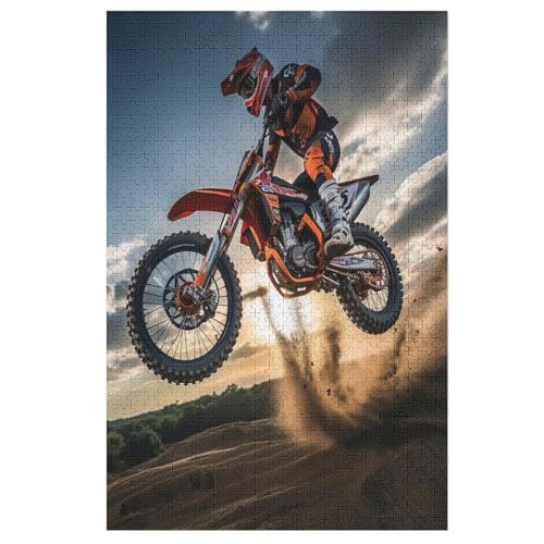 Puzzles Für Erwachsene Motocross,1000-teilige Puzzle Für Kinder Ab 12 Jahren, Holzpuzzles Für Die Heimdekoration, （78×53cm） von DCHHHSC