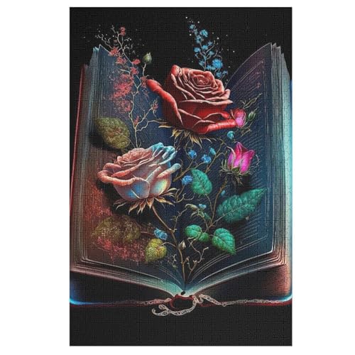 Puzzles Für Erwachsene Rose,1000-teilige Puzzle Für Kinder Ab 12 Jahren, Holzpuzzles Für Die Heimdekoration, 1000 PCS von DCHHHSC