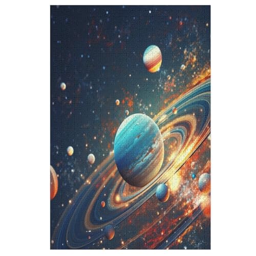 Puzzles Für Erwachsene Und Kinder, Planet -Puzzle, 1000 Teile, Kreative Holzpuzzles, Geschenke （78×53cm） von DCHHHSC