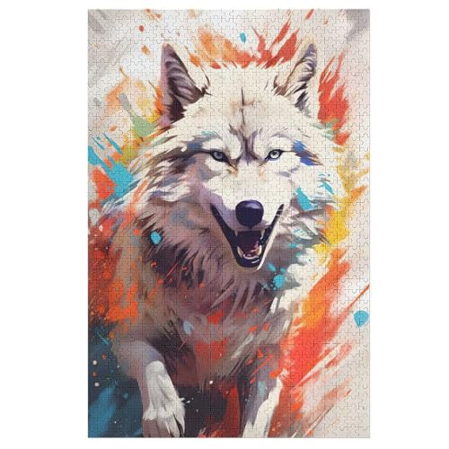 Puzzles Für Erwachsene Wolf,1000-teilige Puzzle Für Kinder Ab 12 Jahren, Holzpuzzles Für Die Heimdekoration, （78×53cm） von DCHHHSC