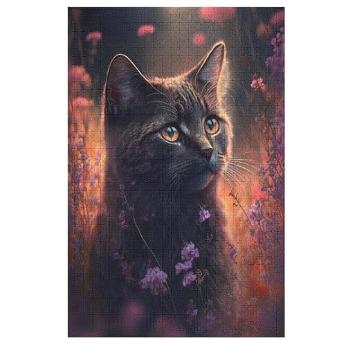 Puzzles Katze, 1000 Teile, Puzzle Aus Holz Für Erwachsene Und Kinder Ab 12 Jahren, Lernspielzeug （78×53cm） von DCHHHSC